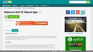 Reliance 4G/LTE Wipod App - Download