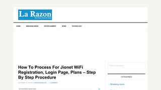 How To Process For Jionet WiFi Registration, Login Page, Plans ...
