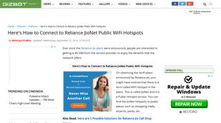 Here's How to Connect to Reliance JioNet Public WiFi Hotspots - Gizbot
