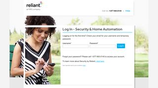 Security Account Log In | Reliant Energy