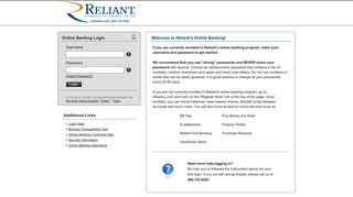 Reliant Community Credit Union | Online Banking