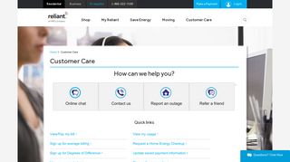 Customer Care | Reliant Energy