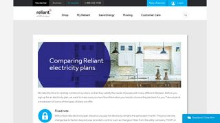 Compare Plans | Reliant Energy