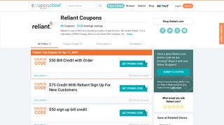 Reliant Promo Codes - Save $122 w/ Feb. 2019 Deals & Coupons