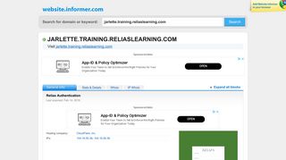 jarlette.training.reliaslearning.com at WI. Relias Authentication