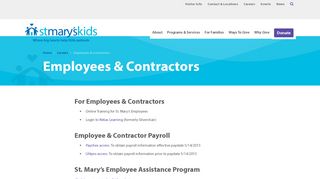 Employees & Contractors - St. Mary's Kids