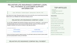 Reliastar Life Insurance Company Login, Bill Payment & Customer ...