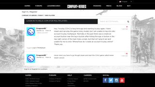 Login in to relic.com (for multiplayer) — Company of Heroes Official ...