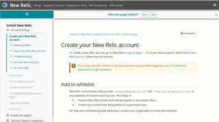 Create your New Relic account | New Relic Documentation