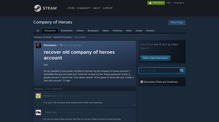 recover old company of heroes account :: Company of Heroes General ...