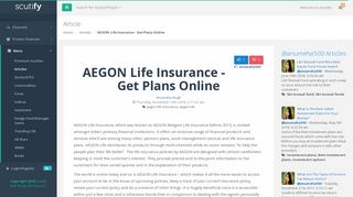 AEGON Life Insurance - Get Plans Online - Scutify