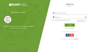 Sign In - Log into your account | Religare Health Insurance