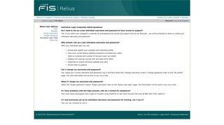 Individual Login FAQs - FIS Relius
