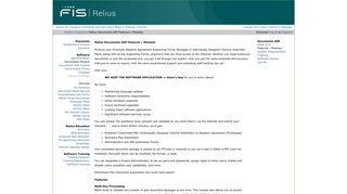 FIS Relius | Relius Documents ASP Features / Modules