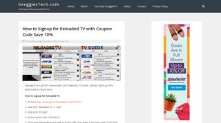 How to Signup for Reloaded TV with Coupon Code Save 10 ...