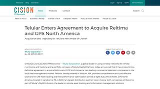 Telular Enters Agreement to Acquire Reltima and GPS North America
