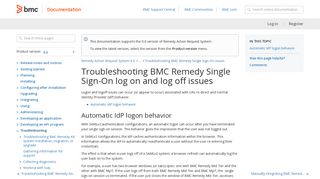 Troubleshooting BMC Remedy Single Sign-On log on and log off issues