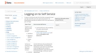 Logging on to Self Service - Documentation for BMC Remedyforce ...