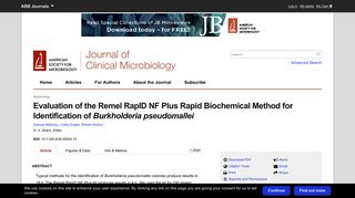 Evaluation of the Remel RapID NF Plus Rapid Biochemical Method for ...