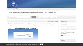 Why doesn't the catalogue login page remember my Library card and ...