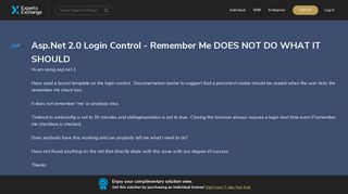 Asp.Net 2.0 Login Control - Remember Me DOES NOT DO WHAT IT ...