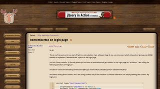 RememberMe on login page (Frameworks forum at Coderanch)