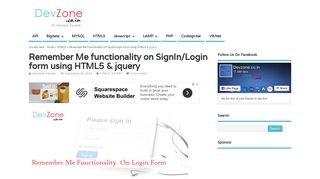 Remember Me functionality on SignIn/Login form using HTML5 ...