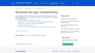 Remember My Login Troubleshooting - Atlassian Documentation