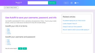 Use Autofill to save your username, password, and info | Yahoo Help ...