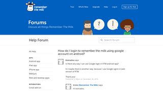 Remember The Milk - Forums / Help / How do I login to remember the ...