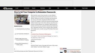 How to Set Your Computer to Remember Passwords | Chron.com