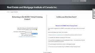 Real Estate and Mortgage Institute of Canada Inc.: Login to the ... - remic