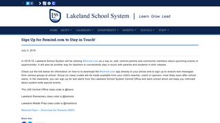 Sign Up for Remind.com to Stay in Touch! | Lakeland School System