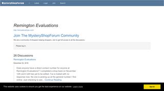 Remington Evaluations - Mystery Shopping Forum