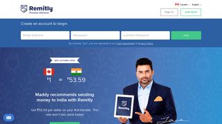 Send or Transfer Money Online to India from Canada with Remitly