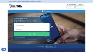 Sign in to start sending money - United Kingdom - Remitly