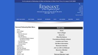 Remnant Fellowship Main Menu