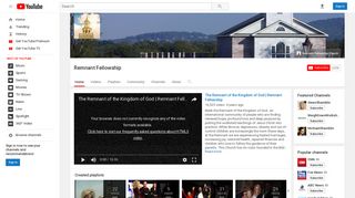 Remnant Fellowship - YouTube
