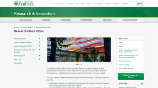 Research Ethics Office | Research & Innovation - University of Alberta