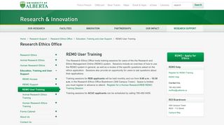 REMO User Training | Research & Innovation - University of Alberta