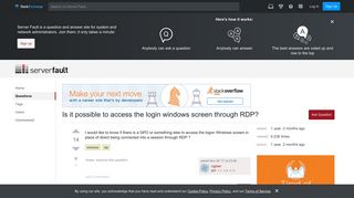 Is it possible to access the login windows screen through RDP ...