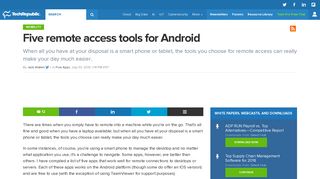Five remote access tools for Android - TechRepublic