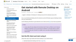Get started with Remote Desktop on Android | Microsoft Docs