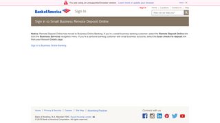 Sign in to Remote Deposit Online from Bank of America Small Business