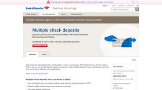 Remote Deposit Capture from Bank of America Small Business