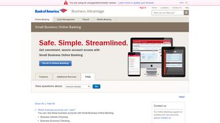 Get Help and View FAQs Associated with Small ... - Bank of America