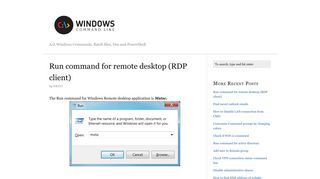 Run command for remote desktop (RDP client)