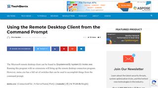 Using the Remote Desktop Client from the Command Prompt