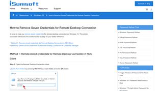 How to Remove Saved Credentials for Remote Desktop Connection