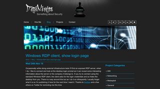 Windows RDP client, show login page - DigiNinja